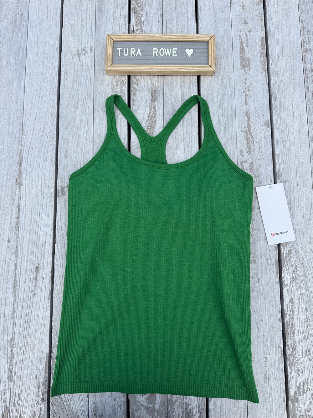 Lululemon Ebb to Street Tank Top Chameleon Green Size 12 NWT